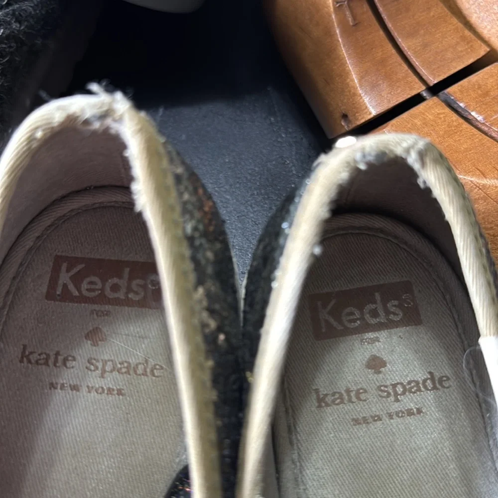 kate spade + Keds Triple‎ Decker Glitter Slip Ons, Size 7.5